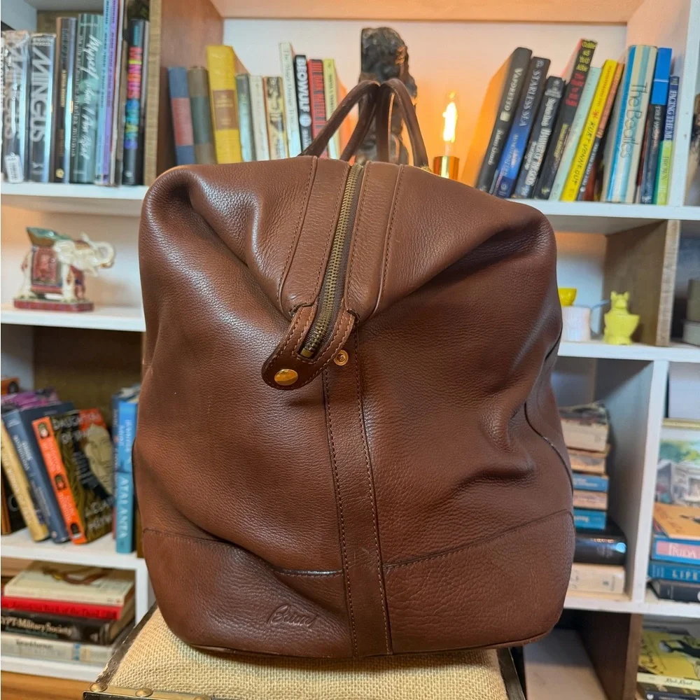 Brioni Duffel Brown Leather Men's Bag